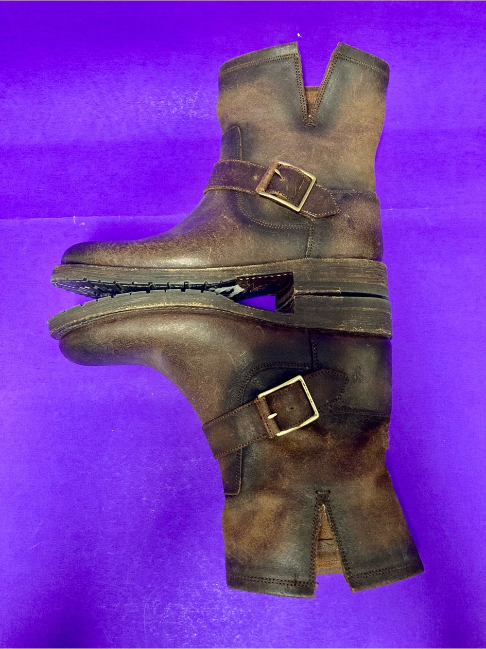 NWOT Frye Brown Natalie Short Engineer Boot - Picture 7 of 11